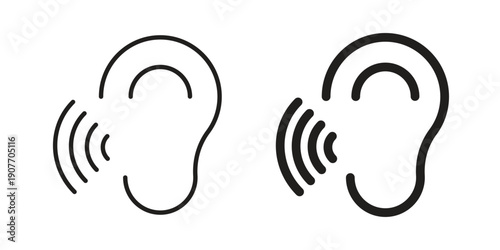 Listening icon suitable vector symbol for graphic design, logo, web site, social media