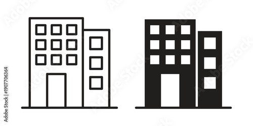 Office buildings icon suitable vector symbol for graphic design, logo, web site, social media