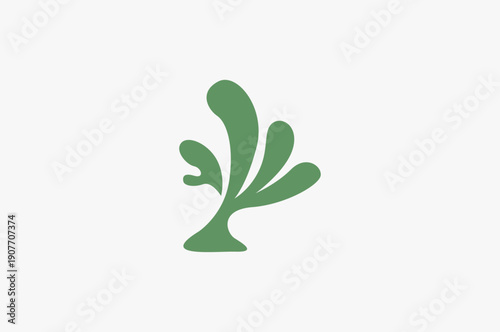 simple funny coral silhouette logo 