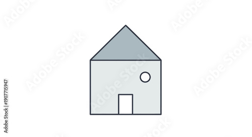 Minimalist House Icon with Simple Design.