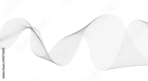 Abstract wave element for design. Digital frequency track equalizer. Stylized line art background. Vector illustration. Wave with lines created using blend tool.
