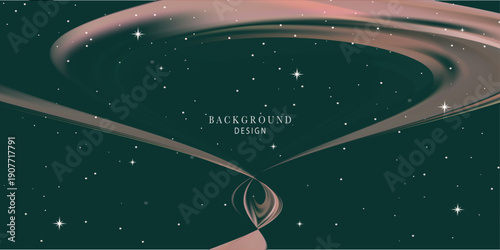 Green glowing energy bright particles abstract background