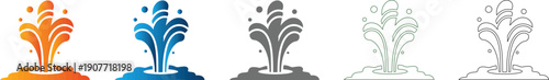 Geyser burst icon set graphic symbol illustration