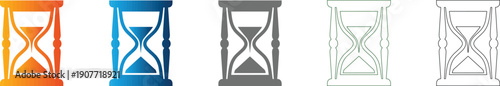 Hourglass icon set flat design vector illustration
