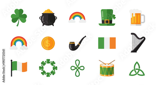 St patricks day symbols illustration