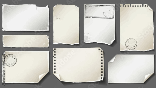 torn paper textures, vintage paper, old paper, blank paper