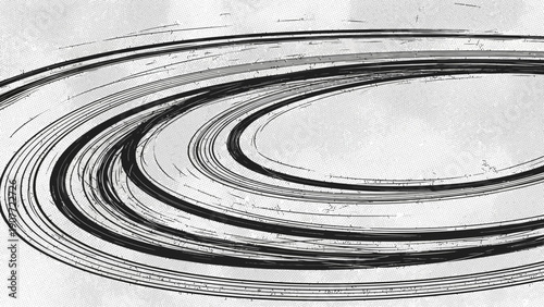 abstract rings illustration, black lines on white background