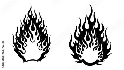 flame tattoo design, fire art, burning shapes, tribal flames