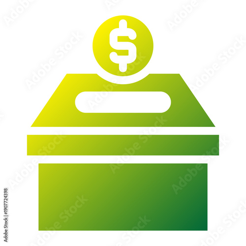 Charity Donation Box green gradient icon