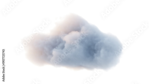 Fotografía White fluffy cloud isolated on transparent background