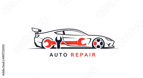 Car Auto Repair Service Illustration.