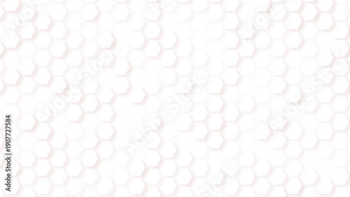 Hexagon white background. Geometric grid. Honeycomb texture. Honey wallpaper. Hex structure. Mosaic wall. Seamless Hexagon Geometric Pattern Background. 
