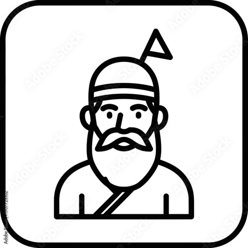 Injured Man Icon – Head Bandage Patient Medical Emergency Symbol