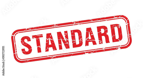 A distressed red stamp displaying the word standard in bold capital letters against a white background high quality professional detailed modern