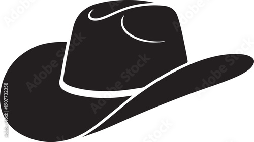 Country Western Cowboy Leather Hat, Texas Sheriff Hat silhouette