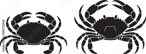 Crab silhouette. Logo. Isolated crab on white background