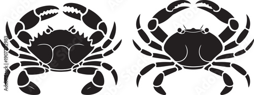 Crab silhouette. Logo. Isolated crab on white background