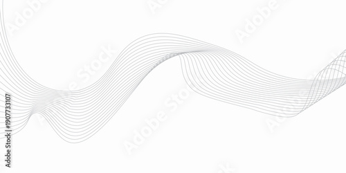 Abstract Black smooth wave on a white background. Dynamic sound wave. Design element. Vector illustration.