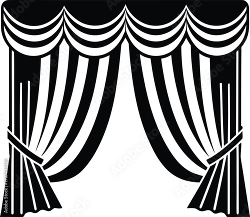 Elegant Open Stage Curtains Silhouette