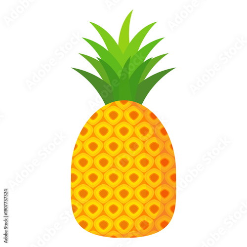 Fresh pineapple fruit illustration, summer pineapple fruit theme. Summer design for holiday promotion and printed on clothing.	