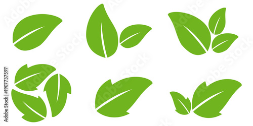Leaf vector symbol, leaf illustration or leaf emoji in flat style. Spring leaf design, ecological nature theme.	