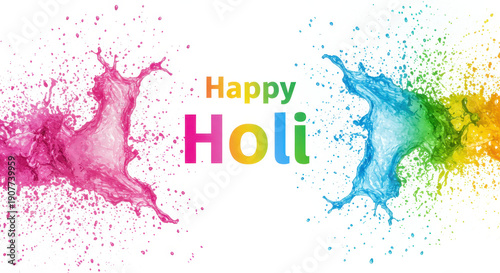 Happy Holi: Celebrate the joy and colors of the Holi festival with vibrant hues exploding in a burst of energy and festivity, embodying the spirit of new beginnings and triumph of good over evil.