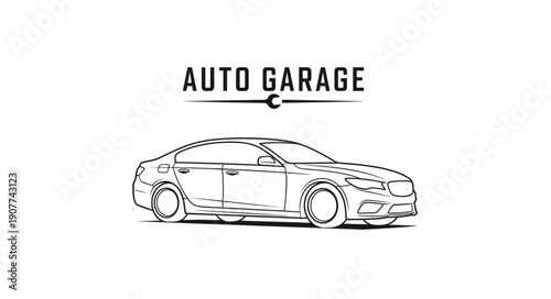 Car Illustration Auto Garage Logo.