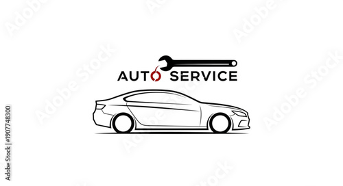 Car Service Logo Design Illustration.