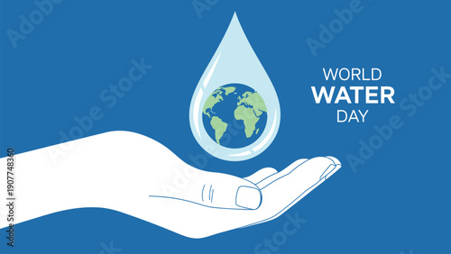 Protecting Earth's vital liquid for World Water Day A symbolic illustration of global water conservation and sustainable living