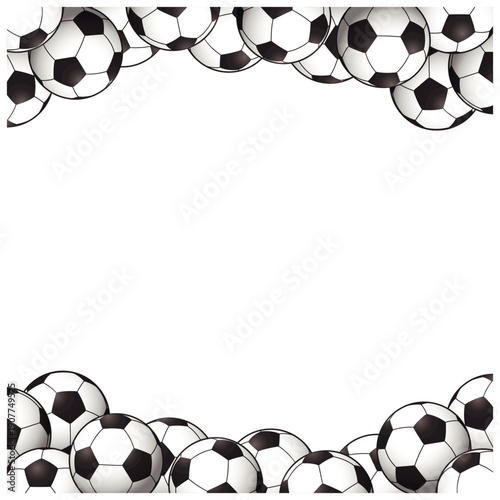 上下に囲まれたサッカーボールの正方形フレーム