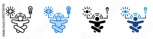 Intuitiveness  icon set multiple style collection