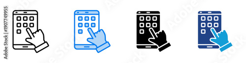 Mobile  icon set multiple style collection