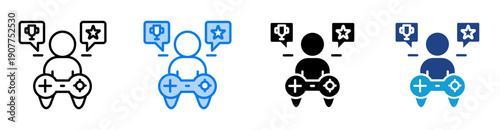 Gamification  icon set multiple style collection