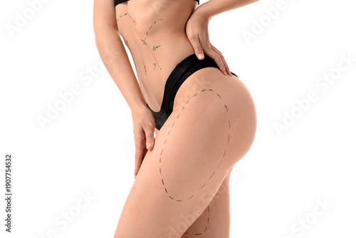Young woman in underwear wi...