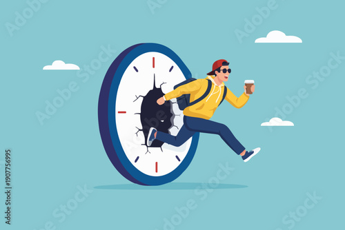 Running Through Time Concept