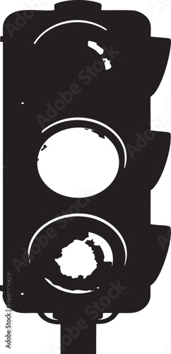 Traffic lights illustrations for any purpose. Isolated object. Green, yellow and red light stoplights.