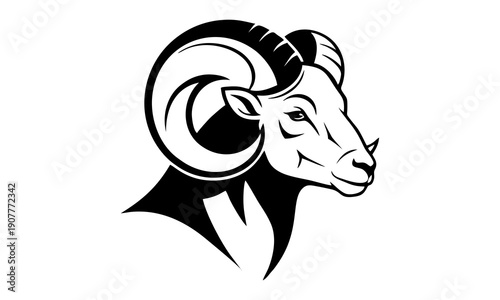 Capricorn's head logo vector