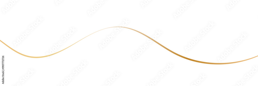 Fototapeta premium Golden wavy line, gold curved line, vector illustration. EPS 10 .