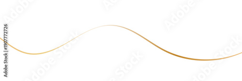 Golden wavy line, gold curved line, vector illustration. EPS 10 .