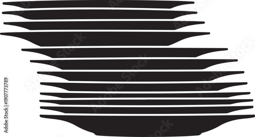 Black abstract shapes on a white background illustration design