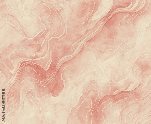 Abstract illustration with marble-like texture in shades of peach and  white colours to be used as wallpaper, poster and banner design