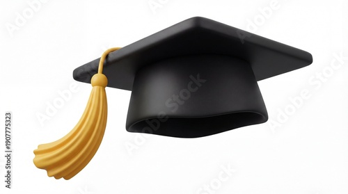 Graduation cap with tassel symbolizing academic achievement and success.