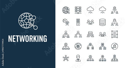 Cyber security icons depicting network protection data privacy and digital safety