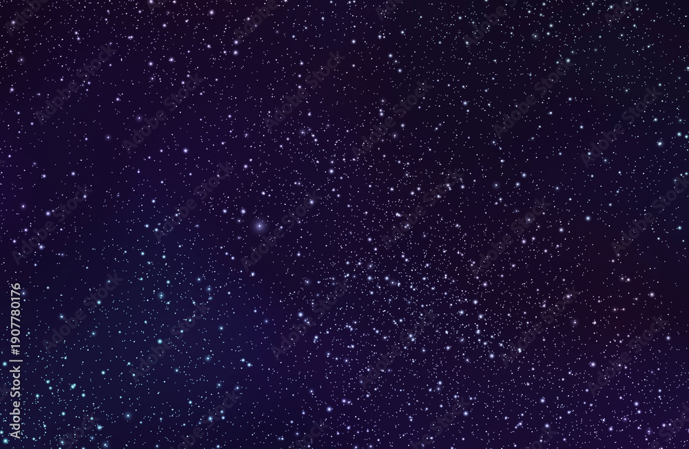 Obraz premium Blue galaxy space with stars on dark background