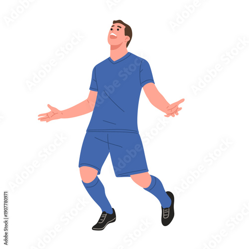 vector of male soccer players celebrating a goal in various dynamic poses such as jumping, sliding and victory gestures.Perfect for football match highlights, sports branding, tournament,poster,media