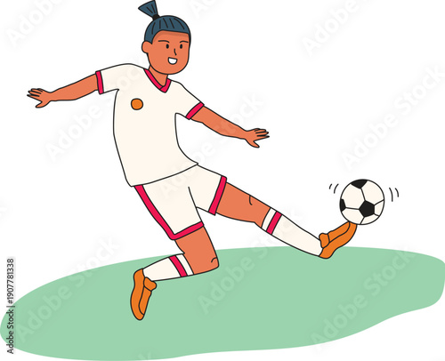 Soccer Illustration Set Shooting Ball
