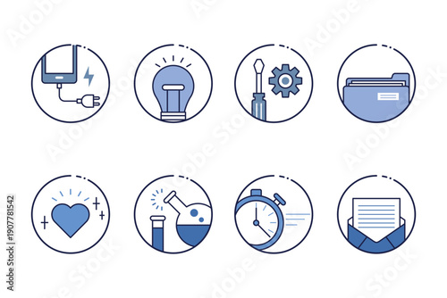 Home Services and Maintenance Line Icons Set with Cleaning Repair Security Laundry and Delivery