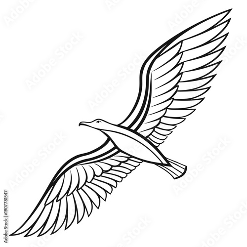Monochromatic Line Wing Logo
