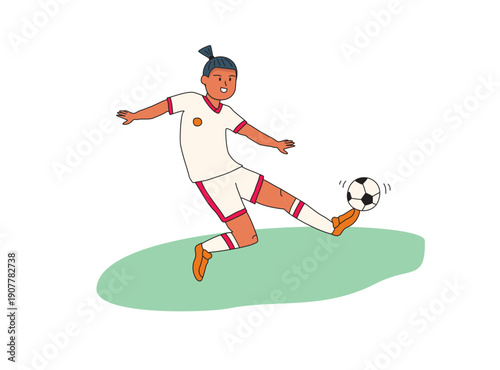 Soccer Illustration Set Shooting Ball