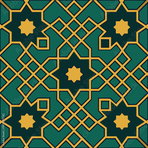 Islamic geometric pattern seamless arabic ornament vector background art